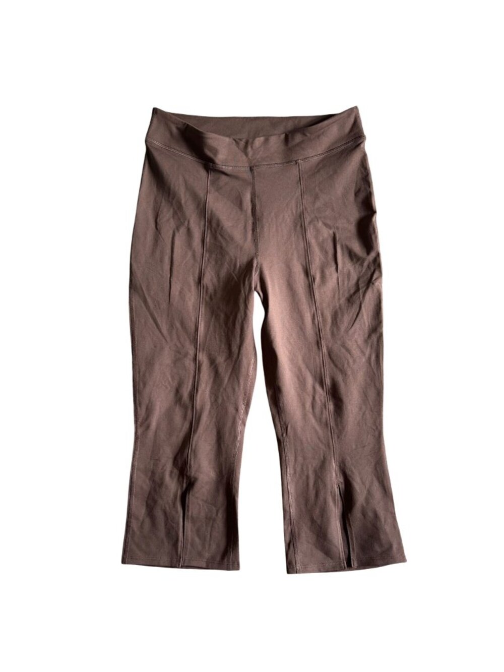 Free People Women's Sz Large Brown Crop Kick Flare Leggings